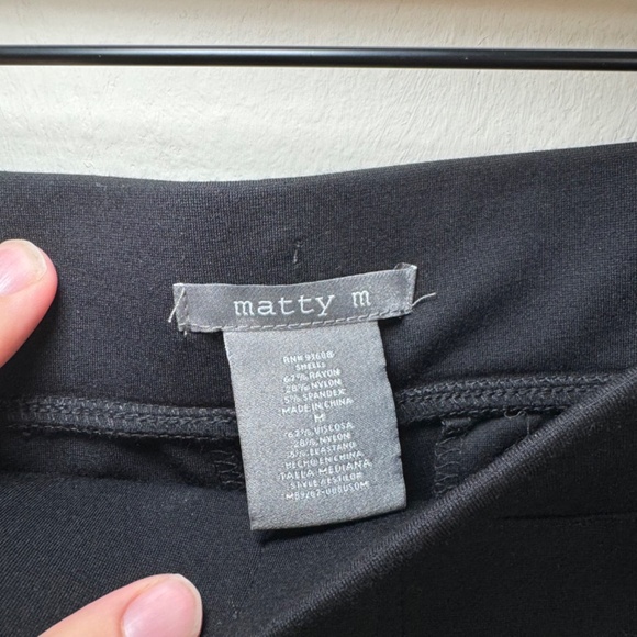 Matty M Pants Women's M Black Pull On Trousers Stretch Office Classic - Picture 3 of 5